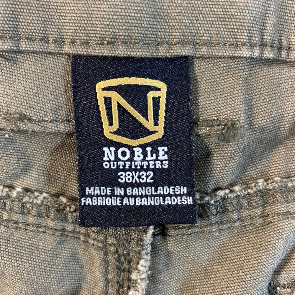 Noble Outfitters Mens Cargo Pants 38x32 Olive Brown Canvas Stretch Tactical Work - Picture 6 of 11